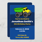 Invitation d'anniversaire - Camion (Devant / Derrière)