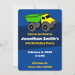 Invitation d'anniversaire - Camion