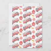 Invitation d'anniversaire Camion de pompiers (Dos)