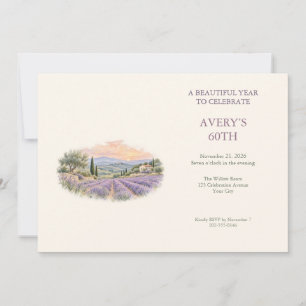 Invitation d'anniversaire Campagne de Lavande