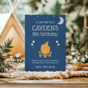 Invitation d'anniversaire Camping et S'mores