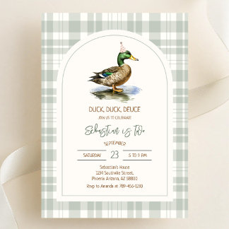Invitation d'anniversaire Canard Colvert Deuce Can