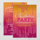 Invitation d'anniversaire Candy Pink Bokeh Sparkle (Devant / Derrière)