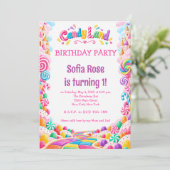 Invitation d'anniversaire Candyland Candy First Bi (Debout devant)