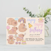 Invitation d'anniversaire capy capy (Debout devant)