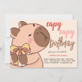 Invitation d'anniversaire capy capy capybara (Devant)