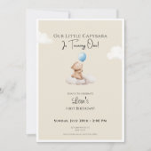 Invitation d'anniversaire Capybara Nuage et Ballon (Devant)