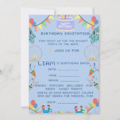 Invitation d'anniversaire Carnaval – Cirque Coloré (Devant)