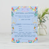 Invitation d'anniversaire Carnaval – Cirque Coloré (Debout devant)