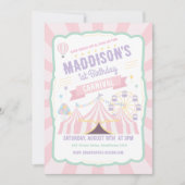 Invitation d'anniversaire Carnaval Pastel (Devant)