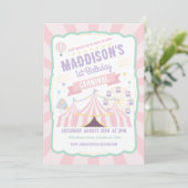 Invitation d'anniversaire Carnaval Pastel (Debout devant)