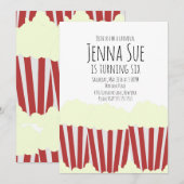 Invitation d'anniversaire Carnaval Popcorn de Cirq (Devant / Derrière)