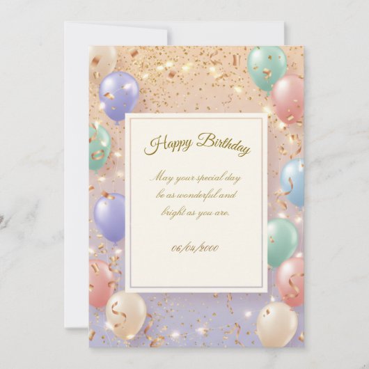 Invitation d'anniversaire Carte élégante | Joyeux  (Devant)