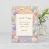 Invitation d'anniversaire Carte élégante | Joyeux  (Debout devant)