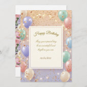 Invitation d'anniversaire Carte élégante | Joyeux  (Devant / Derrière)