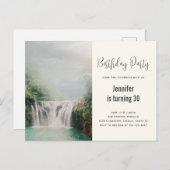 Invitation d'anniversaire cascade près d'une forêt (Devant / Derrière)