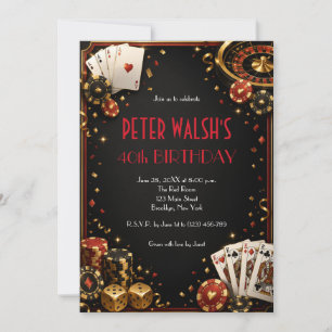 Invitation d'anniversaire Casino Las Vegas