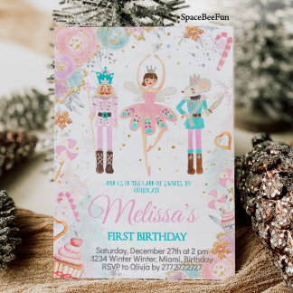 Invitation d'anniversaire Casse-Noisette Fille au 