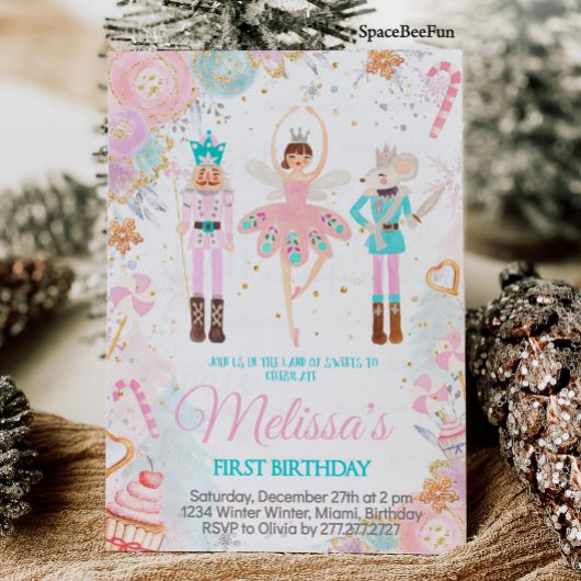 Invitation d'anniversaire Casse-Noisette Fille au 