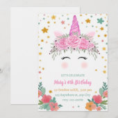 Invitation d'anniversaire Caticorn cati corn invit (Devant / Derrière)