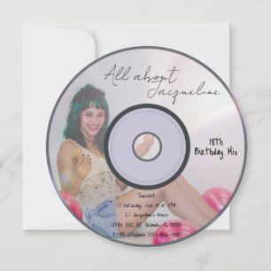 Invitation d'anniversaire CD musique Retro Girls