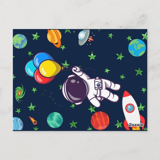 INVITATION D'ANNIVERSAIRE CÉLÉBRATION SPATIALE (Dos)