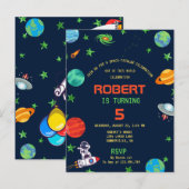 INVITATION D'ANNIVERSAIRE CÉLÈBREMENT SPATIAL (Devant / Derrière)