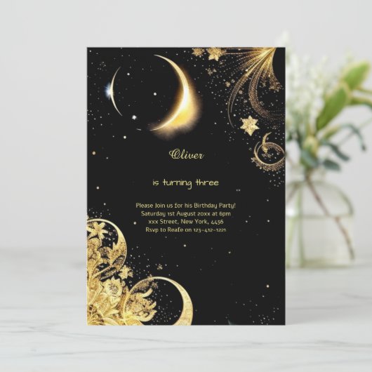 Invitation d'anniversaire céleste (Debout devant)