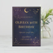 Invitation d'anniversaire céleste 30 ans | Navy & (Debout devant)