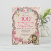 Invitation d'anniversaire centenaire 100e vintage (Debout devant)