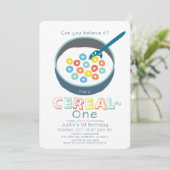 Invitation d'anniversaire Cereal-sly One Blue Cere (Debout devant)