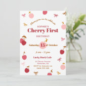 Invitation d'anniversaire cerise (Debout devant)