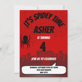 Invitation d'anniversaire C'est l'heure de Spidey  (Devant)