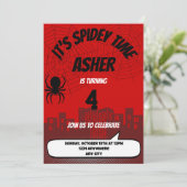 Invitation d'anniversaire C'est l'heure de Spidey  (Debout devant)