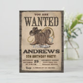 Invitation d'anniversaire chapeau de cowboy wester (Debout devant)
