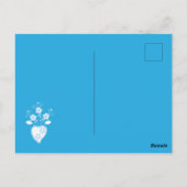 Invitation d'anniversaire charmante avec fleur ble (Dos)