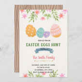 Invitation d'anniversaire chasse aux œufs de Pâque (Devant / Derrière)