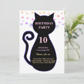 Invitation d'anniversaire Chat & Confettis Multico (Debout devant)
