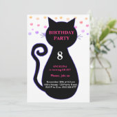 Invitation d'anniversaire Chat & Confettis Multico (Debout devant)