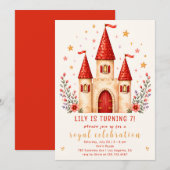 Invitation d'anniversaire Château Princesse (Devant / Derrière)
