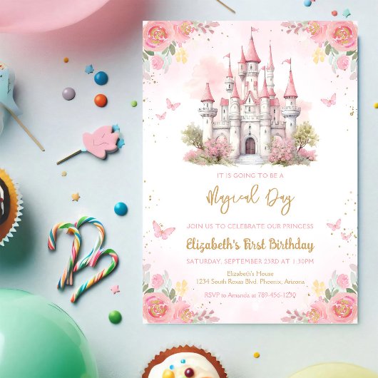 Invitation d'anniversaire Château Princesse