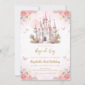 Invitation d'anniversaire Château Princesse (Devant)