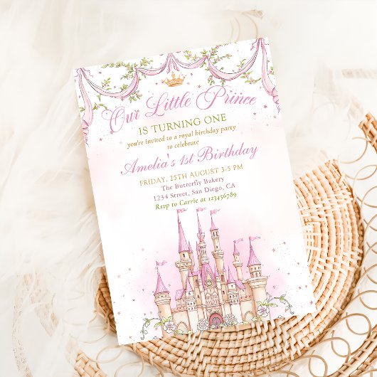 Invitation d'anniversaire Château Princesse Conte