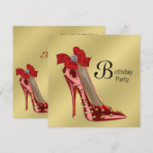 Invitation d'anniversaire Chaussure à Talon Haut e (Devant / Derrière)
