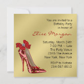 Invitation d'anniversaire Chaussure à Talon Haut e (Dos)