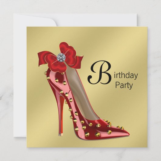 Invitation d'anniversaire Chaussure à Talon Haut e (Devant)
