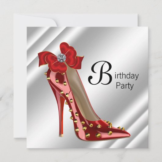 Invitation d'anniversaire Chaussure à Talon Haut R (Devant)