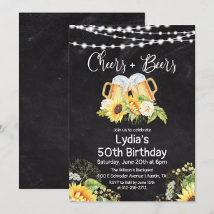 Invitation d'anniversaire Cheers and Beers pour to