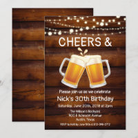 Invitation d'anniversaire Cheers & Beers - Tous âg