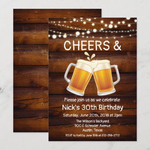 Invitation d'anniversaire Cheers & Beers - Tous âg